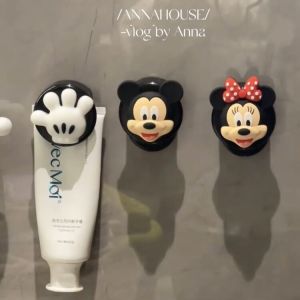Mickey Toothpaste Holder Wall Mounted Bathroom Wash Cream Cosmetic Storage Small Clamp No Drilling Required Toilet Accessories
