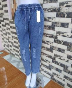 Baggypant Sobek Rawis Snow Blue // Celana Jeans Modern Terbaru