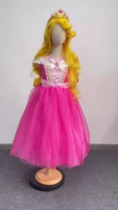Aurora Dress Girl Pink Fancy Birthday Party Role Sleeping Beauty Costume Disguise Carnival Cosplay Dress Up