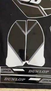 Decal fullbody dtracker kombinasi striping variasi sticker dtracker motif hitam list putih