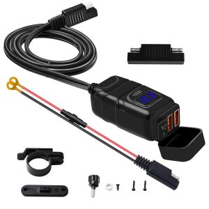 12V nhanh chóng sạc xe máy USB sạc 3.0 Power Adapter Kỹ Thuật số xe đạp Moto động cơ xe máy Phụ kiện điện tử phổ