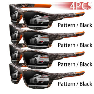 4 PCS Fashion Vintage Pattern  Fishing Driving Cycling   Men Women Running Mountaineering Sport Protective Glasses