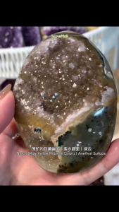 天然原矿内包黄幽灵 | 紫水晶面 | 绿边点缀Natural Raw Yellow Phantom Inclusion | Amethyst Surface | Green Edge