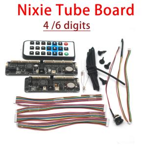 4/6Bit Universal Nixie Tube Clock Board Controller + Remote Control For IN12 IN14 IN18 IN8 QS30 SZ3-1 Tubes 12/24H Display TIME