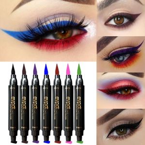 Colorful Double-Ended Stamp Pen Eyeliner Black Red Long-Lasting Waterproof Stage Makeup Cosmetic Tool for Eye Shading And Drawing