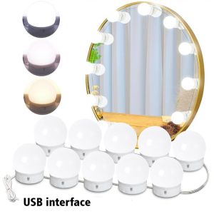 10 LED Detachable Bulbs Professional Makeup Mirror Lamp USB Power Cosmetic Mirror Light Hollywood Dressing Table Vanity Lights