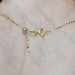 Q841 Dây chuyền V18k chữ 0 freesize dày 1li dài 46cm (tương đương V750) - Phong Thủy TUDO