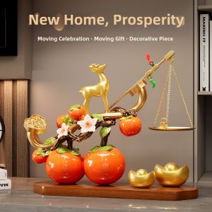 Kisstyle | Lucky Deer and Persimmon Auspicious Decor Item