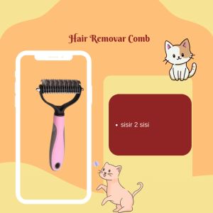 Sisir Bulu Kucing Anjing Pengangkat Bulu Rontok Hewan Anjing Kucing Pet Comb Grooming 2 Sisi