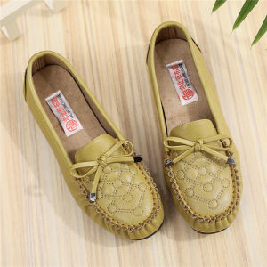 New Old Beijing Cloth Shoes Womens Shoes Flat Bottom Slip-on Flats Non-Slip Gommino Casual All-Match Driving Maternity Shoes
