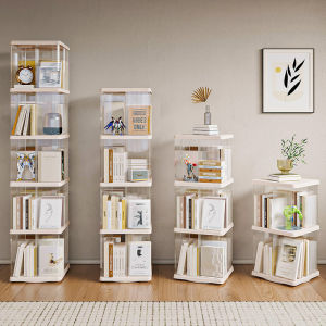 ZHUOLESHI | 360 Degree Rotating Household Floor Minimalist Bookshelf Large Capacity