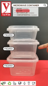 Microwave Square Food Container With Lid/RT250S/FSQ350/FSQ450/FSQ550/FSQ650/FSQ750 Bekas Makanan Felton