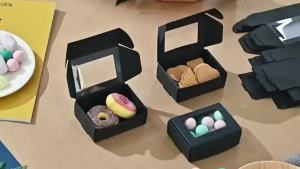 10/20 Chiếc Hộp Đựng Bánh Quy Bằng Giấy Kraft Hình Vuông Nhỏ Có Cửa Sổ Trong Suốt Đựng Bánh Xà Phòng Bánh Rán Bánh Nướng Xốp Sôcôla - Hộp Quà Tặng Thân Thiện Với Môi Trường