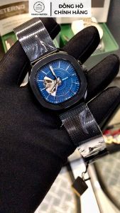 Đồng Hồ Cơ Nam DRACO D23-DS68 DongSon Chính Hãng Automatic Mặt Vuông Sapphire Dây Thép Lưới Chống Nước Fullbox - Xanh
