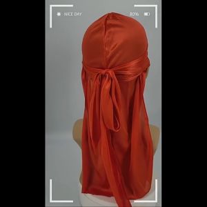 Trendy Satin Durag Turban Hat Wigs Durag Biker Headwrap Pirate Hat Cap For Men Hair Accessories Long Tail Straps Bandanas