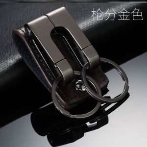 Sporty Mens Belt Buckle Keychain Retro Waist Hanging Hook Elastic Waistband Key Holder Fashionable Accessory for Men