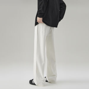 กางเกงยีนส์ทรงตรงหลวมๆ สีดำอเมริกันสำหรับผู้ชายและผู้หญิง กางเกงขายาวทรงหลวมสบายๆ ทรงหลวมๆ กางเกงขายาวลำลอง