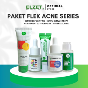Elzet Skincare Paket Lengkap Flek Acne BPOM Paket Komplit Flek Hitam Acne Jerawat Beruntusan Pemutih Kulit Wajah Glowing