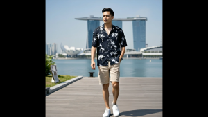 Men Short Sleeve Collared Casual Shirt Summer Floral Beach Geometric Tropical Aztec