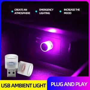 Car Mini Light LED USB Plug Atmosphere Lights Decorative Lamp Emergency Lighting PC Mobile Power Auto Interior Ambient Light