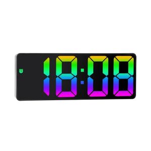 LED Color Display Alarm Clock Minimalist Bedside Alarm Clock Digital Display Intelligent Clock Rainbow Electronic LED Clocks