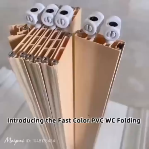 Sliding Door PVC Folding Door accordion folding Rail Door Kitchen Gas Room Divider Door Waterproof Sliding Door