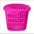 Keranjang baju kotor plastik + tutup/loandry basket/tempat baju/pakaian kotor murah. 