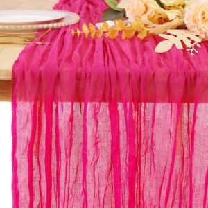 Vải Drape Màu Hồng Pha Lê Cho Bàn Tiệc Cưới Trang Trí Vải Drape Nửa Trong Suốt Cho Bàn Ăn Bạt Nhựa Polyester Không Có Hình Dạng
