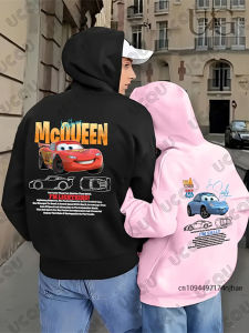 Lightning Mcqueen and Sally Print Couple Hoodie For Men Women Autumn Winter Vintage Cotton Long Sleeve Pullover Casual Tops