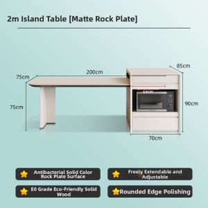 PINYOU | Expandable Modern Simple Italian Rock Plate Dining Table