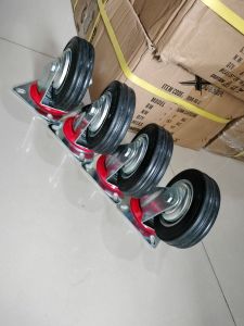 Paket roda karet 4in hitam 4 pcs HIDUP semua Roda troli set 4" hidup 4pcs