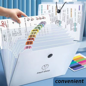 Transparent A4 File Folder File Pockets 5/8/12 Multi-Layer Expansion File Bag Expanding A4 Document Office Supplies School Staionary