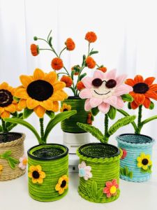 Creative DIY Handmade Sunflower Bouquet Teachers Day Gift Practical Twist Stick Pen Holder Craft Material Kit for All Ages