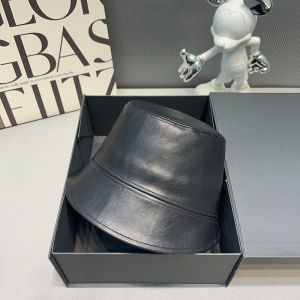 Angora Red Retro Fisherman Hat Womens High Quality PU Leather Wide Brim Bucket Hat Fall and Winter Face-Looking Small Bucket Cap Tide