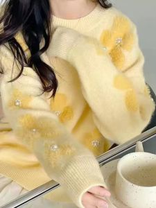 Pullover Flower Sweater Female Spring Autumn Winter High School Junior High School Student Youth 15 Years Old 13 Base 12 Knitwear Tops