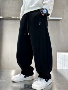 Thickened Fleece Boys Sports Pants Autumn Winter New Style Integrated Thickened Sporty Boys Trousers Comfortable Cotton Blend