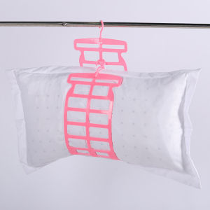 Creative Adjustable Double Hook Pillow Drying Rack Home Use Multi-Function Foldable Windproof Small Laundry Care Tool