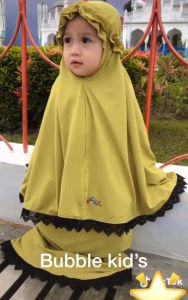 (EGSUS) Mukena Bayi Anak Balita Ruffle Free Kantong Godie Bag Fashion Muslim Perlengkapan Sholat 2