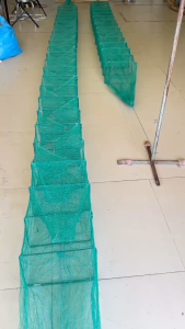 Lú Bắt Cá lưới xanh 2mm chuyên đặt các loại Tép và cá nhỏ 15 và 24 khung (ĐK 20X30 - Dài 4m5 và 6m5) MS 222