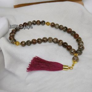 TASBIH BATU PIRUS COKLAT+LAFADZ ALLAH 10MM 33 BUTIR