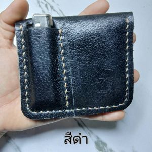 กระเป๋าหนังวัวแท้ Ver.2 ขนาดสูง 9 ซมกว้าง 11 ซมที่ใส่ไ ฟแนวตั้ง handmade