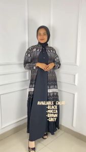 Gamis Wanita Dewasa Miskha Dres Crinkle Mix Plisket Bawah Dress Kondangan Wanita Elegan Busui