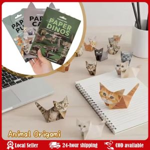 DIY Origami Cat Creative Paper Folding Animal Craft Decorative Ornament Cute Handmade Artwork Home Desk Shelf Kids Room Party
