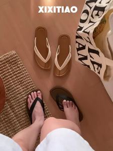 XIXITIAO | Dép Lật Vintage Chống Trượt Mùa Hè Biển