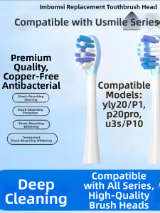 Usmile Electric Toothbrush Head Compatible with Y20 P1 P20pro Y1 Replacement Head U3s P10 4091 Soft Bristle Oral Care