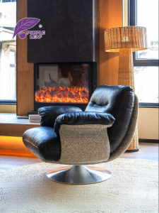 PURPLELEAF | Leather Rotary Leisure Sofa Chair