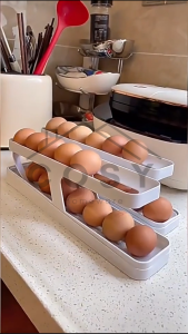 COSY 15 Pcs Rak Penyimpanan Telur Tingkat / Minimalis Rak Penyimpanan Telur Otomatis Isi / Egg Storage Serbaguna