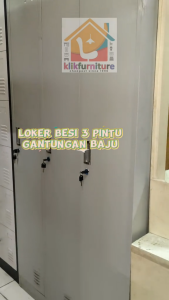 Loker Lemari Besi Ruang Ganti untuk Gantungan Baju LK11 3 Pintu