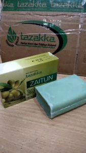 SABUN MINYAK ZAITUN TAZAKKA 90GR PELEMBAB KULIT KERING SABUN MANDI BATANG NATURAL SOAP BAR