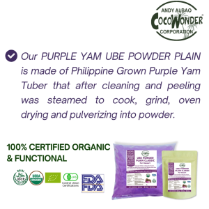 PURPLE YAM FLOUR - UBE POWDER PLAIN CLASSIC - For Dessert | COCOWONDER | 100% CERTIFIED ORGANIC